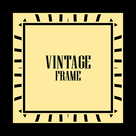 Vintage retro invitation in Art Deco style. Art deco border and..